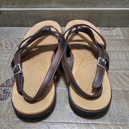 BOC Embossed Thong Sandal Women's Size 8 M Brown faux leather strappy comfort - Picture 6 of 11