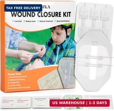30 Pack Zip Stitch Wound Closure Strips, 2 Types Butterfly Bandaids, Emergency C