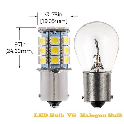 2-Pack Super Bright 1156 LED Bulbs - BA15S Base, 6000K White, 12V, For Cars, Trucks & More