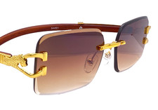 Square Luxury Rimless Designer Inspired Vintage Shades Quavo Hip Hop Sunglasses