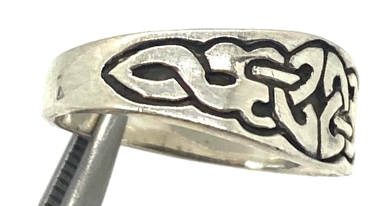 Mens Patterned Sterling Silver 925 Statement Ring… - image 5