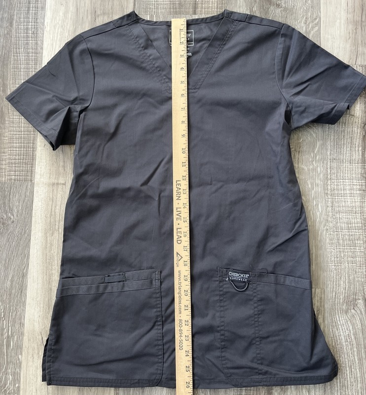 Ladies XS Cherokee Charcoal Gray Scrub Top Short Sleeve