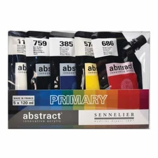 Sennelier Abstract Acrylic Paint Primary Colours Box Set 5 x 120ml