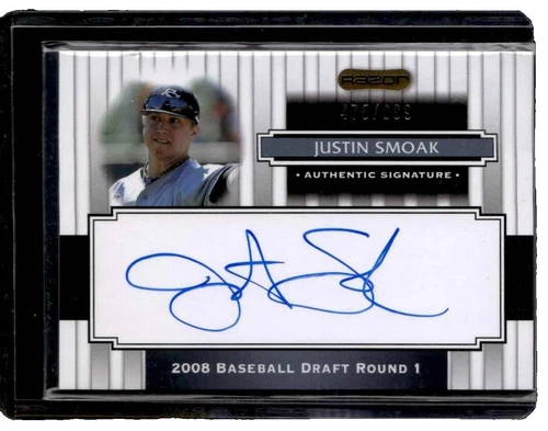 Razor Justin Smoak Autographed Baseball Sports Trading Cards & Accessories