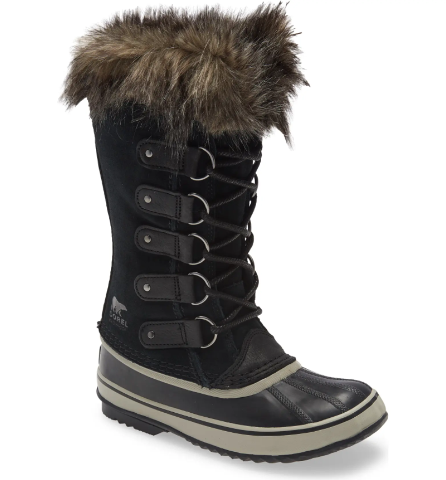 SOREL - Women's Joan of Arctic Waterproof Insulated Winter Boot, Black, Quarry, 8 M US