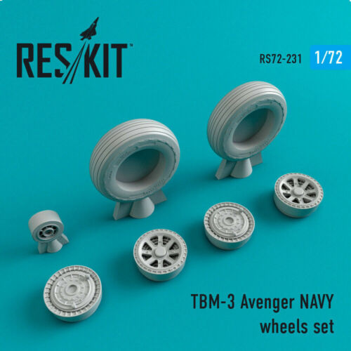 TBM-3 Avenger NAVY set wheels model, Upgrade set scale 1/72 Reskit RS72-0231 - Picture 3 of 12