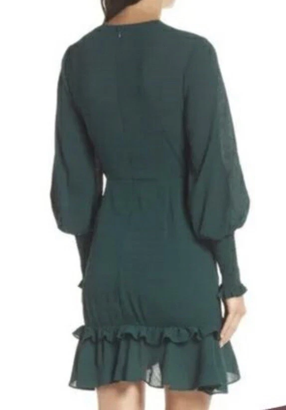 Vestido Chelsea 28 Talla Grande 22 Verde Volantes Campesino Manga Larga Vacaciones Calzoncillo Foto 3 de 4