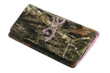 Browning Buckmark Mossy Oak Camo Pink Bling Wallet - Ladies Camouflage