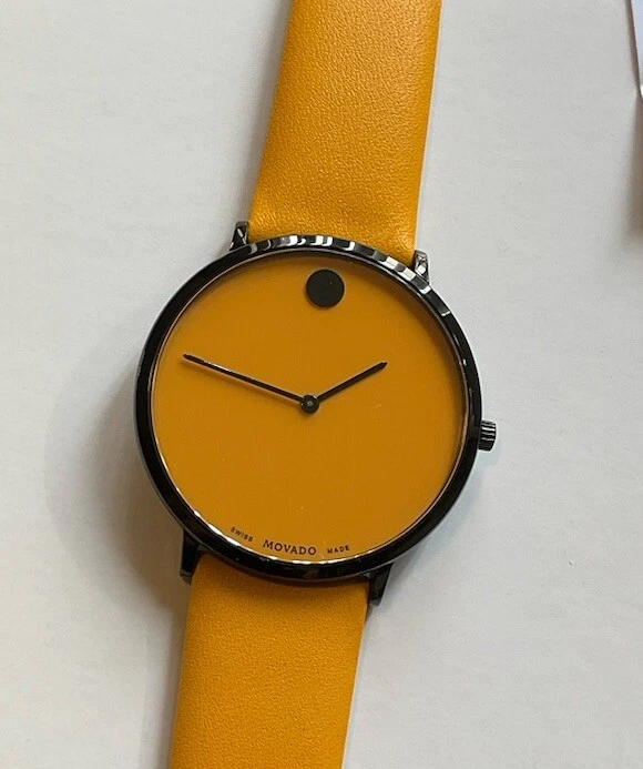 Movado Modern 47 Watch With 40mm Yellow Face Yellow Leather Band eBay