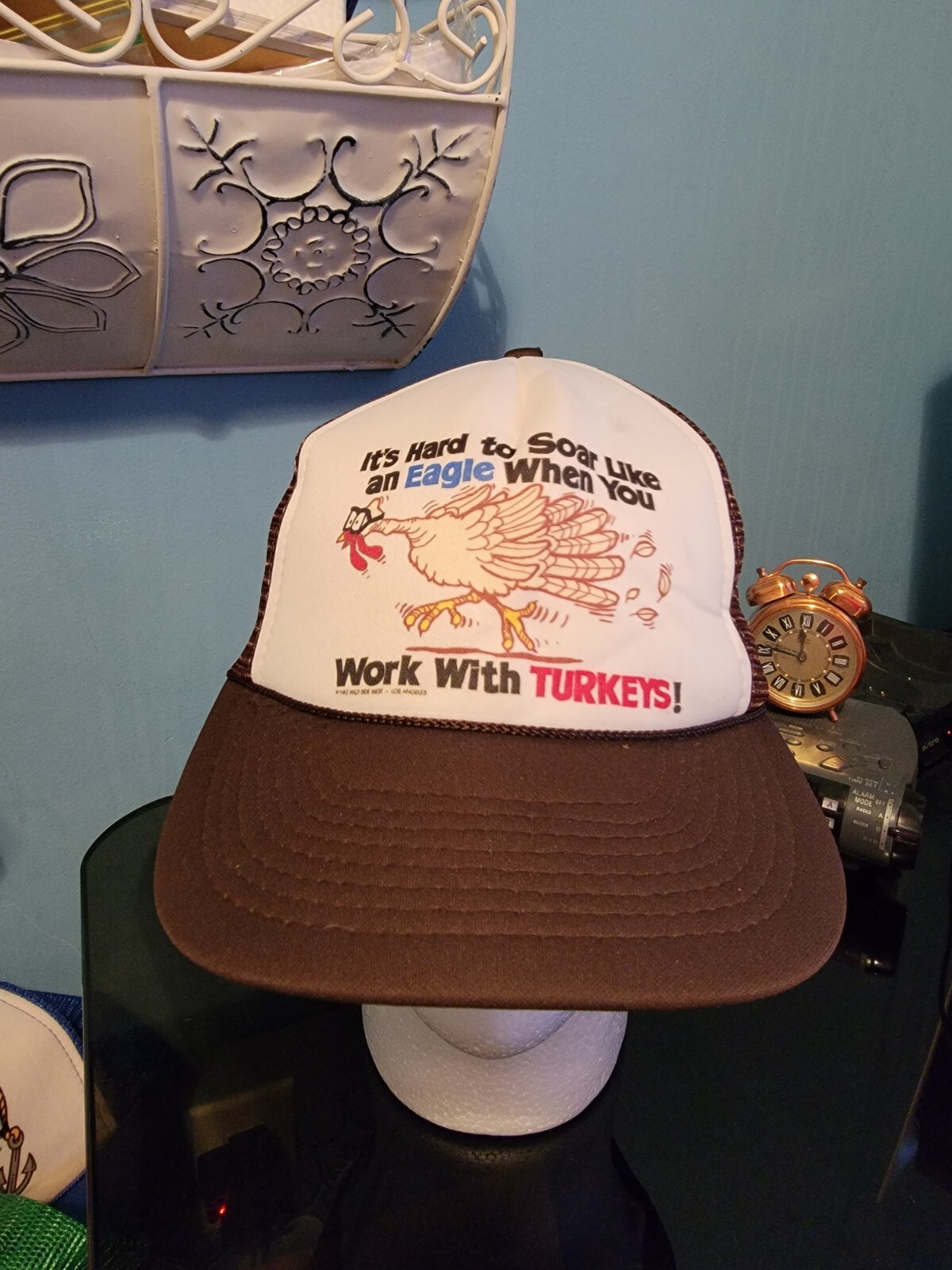 Vintage Novelty Trucker Hat, Brown & White Snapback, OS eBay