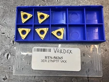 Qty 5 Vargus Vardex 3ER 27NPTF 3ER27NPTF VKX Grade Carbide Threading Inserts