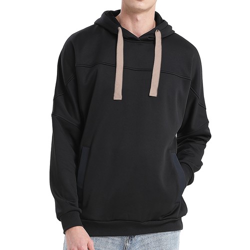 Fleece Hoodie Jumper Pullover Sweatshirt Contrast Drawstring Winter Regular fit - Picture 6 of 49
