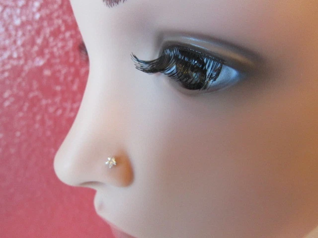 Silver ball shop nose stud