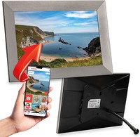 Photo Frame WiFi Digital 10 Inch Frameo App Silver UK Touch Screen 16GB