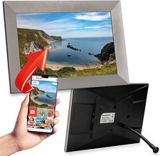 Photo Frame WiFi Digital 10 Inch Frameo App Silver UK Touch Screen 16GB