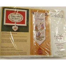 The Creative Circle Kit #2433 "Lead Us, Lord" Banner" 14CtAida 1988 New/Unopened