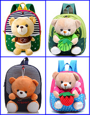 Cute school backpack for kindergarten children /w cuddly bear toy attachment