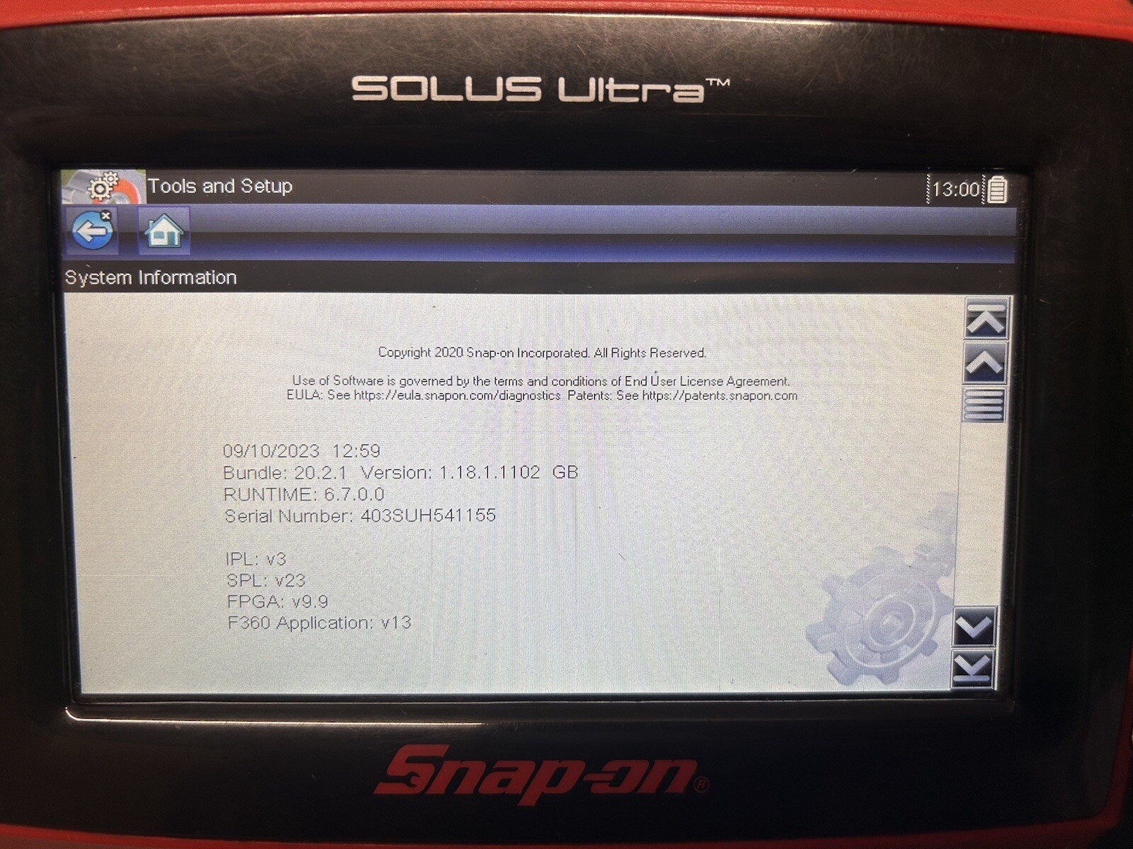 SNAP ON SOLUS ULTRA DIAGNOSTICS CODE FAULT READER eBay