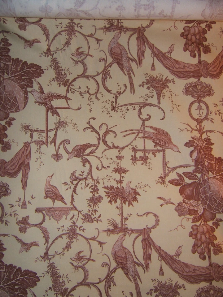 Brunschwig & Fils, Kininvie, Bird Toile, BTY, color canela sobre rafia  Foto 3 de 3