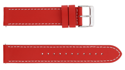 Bracelet En Cuir Noir DeTomaso 20 Mm, Boucle Argent - Neuf Avec étiquettes