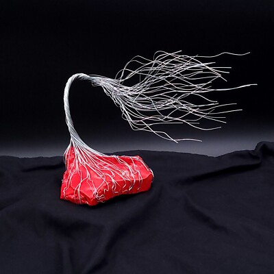Silver Wire Spirit Tree Sculpture Rare Red Glass #2022 Unique Recovery Desk Gift