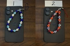 Beaded cell phone wristlet charms, fun, colorful, gifts for her