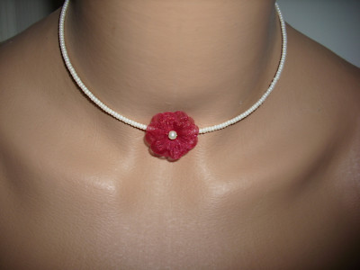 Parure enfant Ivoire rouge Bordeaux Collier bracelet boucle cérémonie (pas cher