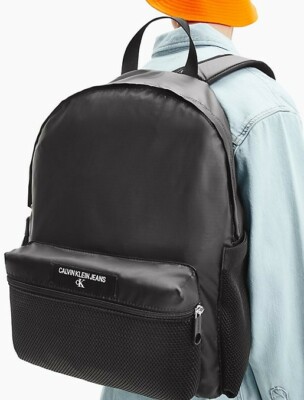 Calvin Klein Black Nylon Logo Tag Campus Backpack - NEW  display picture 2