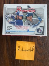 2020 Sealed BOWMAN baseball blaster box-EXCLUSIVE green parallels-GREAT ROOKIES