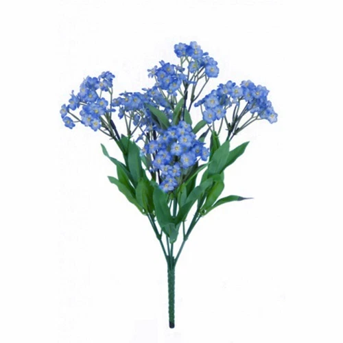 Faux Silk Forget Me Not Bush Blue 5 Stems 32cm/12 Inches