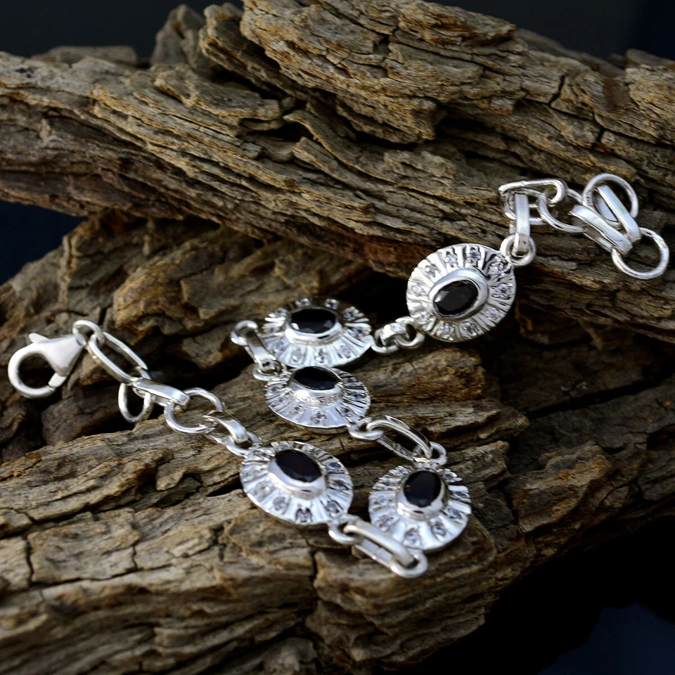 Mitternachtseleganz-Armband aus 925er-Sterlingsilber mit schwarzem Onyx für Mutt - Bild 3 von 3