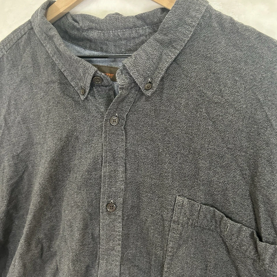 Northwest TerritoryShirt Mens Cotton Long Sleeve Charcoal Gray Button Size 5XLT - Image 3 of 4
