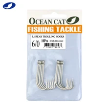 OCEAN CAT Classic Long Shank Stainless Steel Offset Point Circle Fishing Hooks
