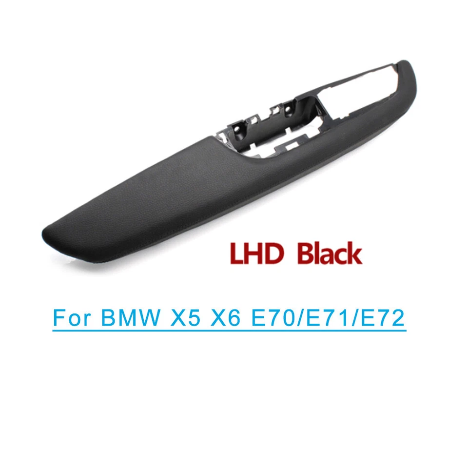 Black Inner Door Armrest Leather Outer Panel Fit For BMW X5 X6 E70/E71/E72 LHD - Image 2 of 4