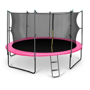 Dettagli Su Trampolino Tappeto Elastico Giardino Giochi Bambini Rete Sicurezza 430cm Rosa