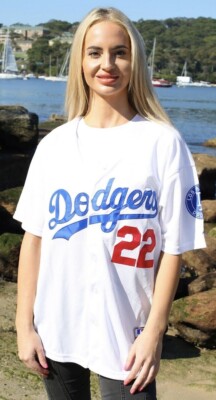 Los Angeles Dodgers kershaw 22 baseball white jersey clearance XS