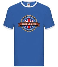 Made In Wallsend - Mens Ringer - Town Hometown Born In on Tyne Tyneside