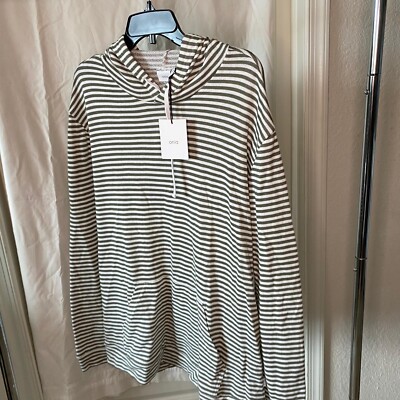 NWT Onia Michael Pullover Hoodie Men's Size Large Green And White