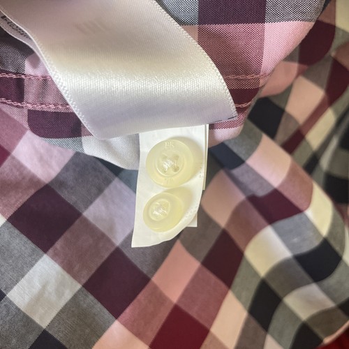 Banana Republic Grant Fit Hemd weinrot blau weiß kariert Größe Medium - Bild 12 von 13