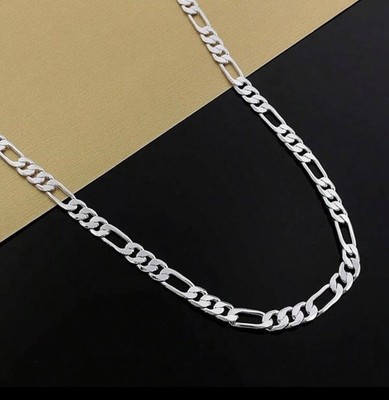 24 Inch 925 Sterling Silver Figaro Chain 6MM