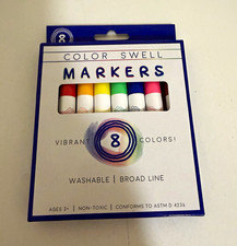 Color Swell Washable Broad Line Markers, 8 Multicolor, Non-Toxic