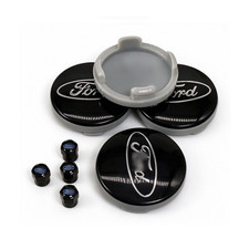 4pcs 54mm 2-18 Black Wheel Center Hub Caps Covers With 4pcs Valve Caps