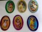 Vtg. 1970's Coca Cola Oval 4X6" Tip Change Trays Coke Ad Women Ladies Lot Of 6