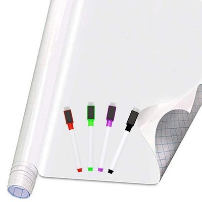 Self Adhesive White Board Paper - Dry Erase Wall 79''W x 17.7''H, 