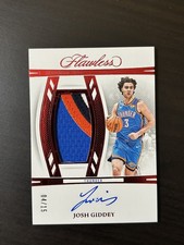 Josh Giddey 2023-24 Flawless Vertical Patch Autograph Ruby /15 GU Jersey Auto SP