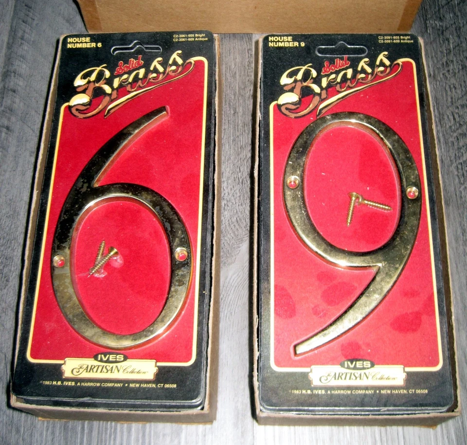 (20) Solid Brass House Mailbox Number 6 / 9 Ives Artisan Collection Vtg 1983 NOS - Image 2 of 4