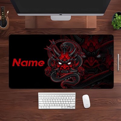 40*90cmRed Themed Custom Name Gaming Mouse Pad & Desk Mat - Non-Slip Rubber Base