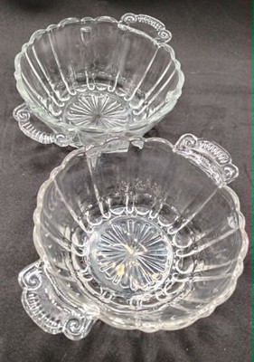 Set of Two (2) Vintage Anchor Hocking Old Cafe Depression Glass Bowls 7''