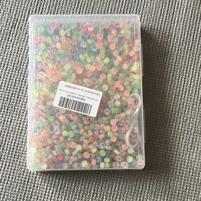 NITOPUPU Multicolor Round Alphabet Plastic Beads Set Transparent Finish Jewelry