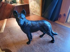 ANTIQUE HUBLEY USA GERMAN SHEPHERD DOG CAST IRON DOOR ART STATUE WEIGHT DOORSTOP
